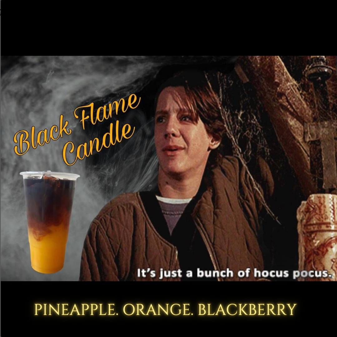 Black flame candle